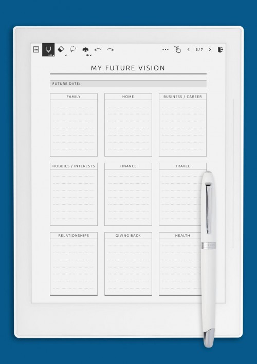 My Future Vision Simple Template for Supernote