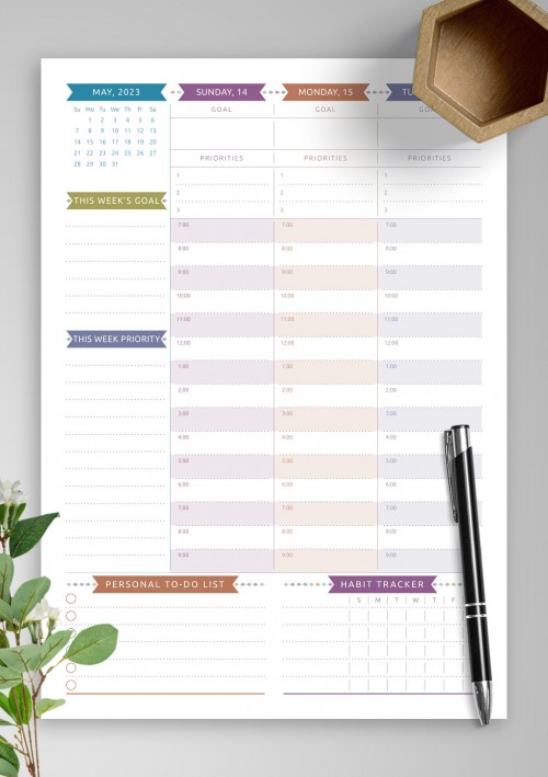 May 2023 Dated Weekly Planner - Casual Style