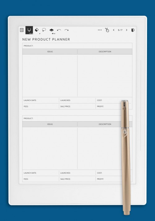 New Product Planner Template for Supernote