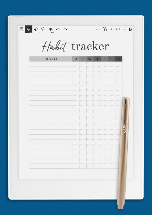 Supernote A6X Simple Habit Tracker Template