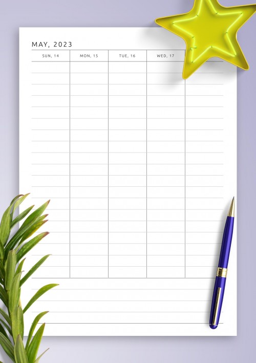 May 2023 Simple Weekly Planner with Notes, To-Do, Goals