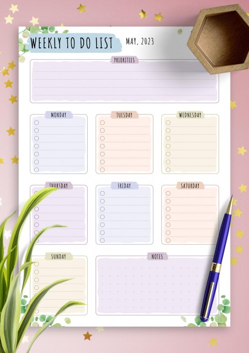 May 2023 Weekly To Do List - Floral Style
